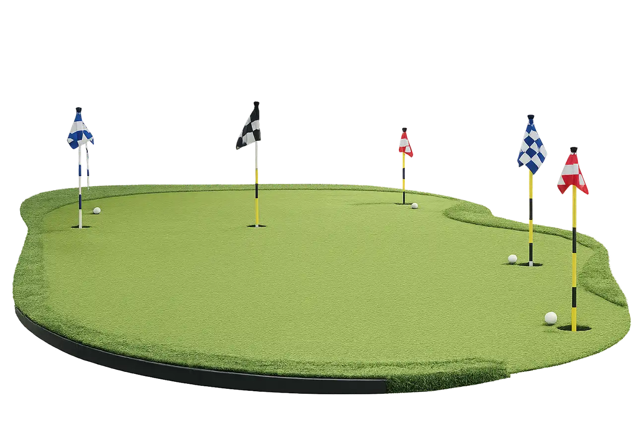 Professional indoor putting green at Diamond Golf Zon for short game practice